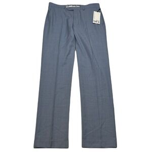 Bar III Slim Fit Dress Pants Mens 34x34 Blue 4-Way Stretch Wool‎ Blend NEW